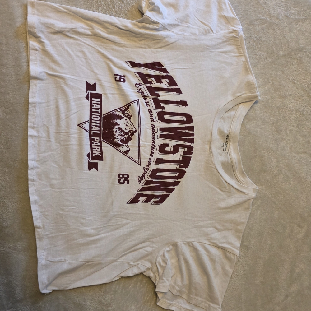 Rebellious One White and Maroon Graphic Crop Top